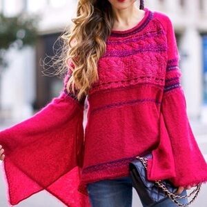 Free People Fuchsia and Purple Sweater
